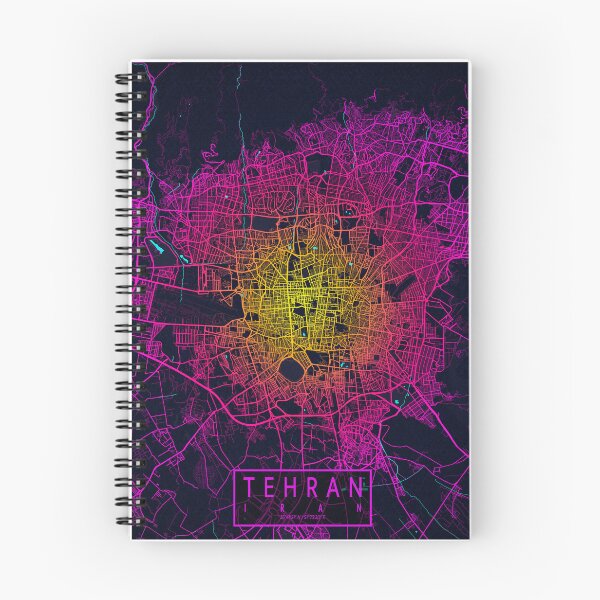 Artikelvorschau, Teheran Stadtplan des Iran - Neon entworfen und verkauft von deMAP.