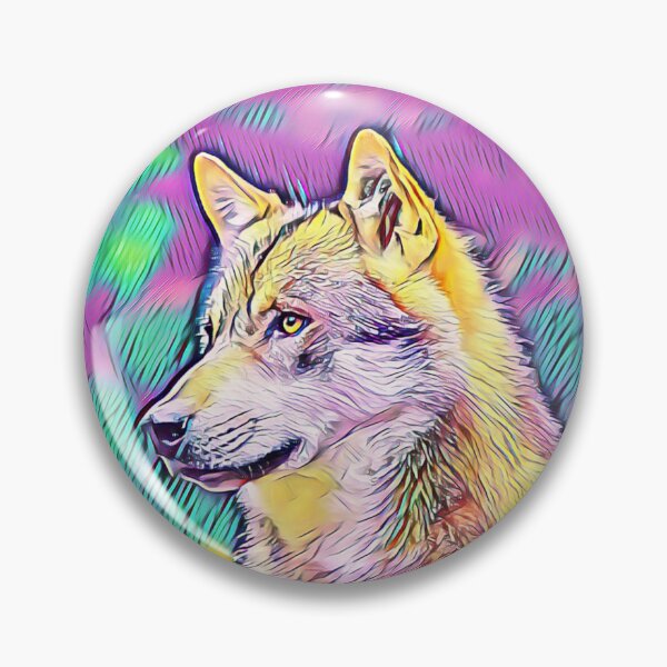 Item preview, Golden Eyed Wolf Pastel Painting Ripped Canvas designed and sold by MMwolfdogden.