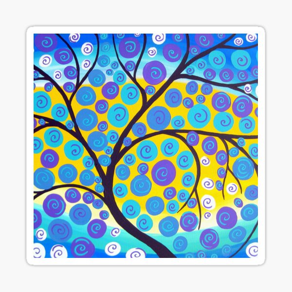 Vista previa del artículo con la obra «Aqua Tree of Life», diseñado y vendido por cathyjacobs.