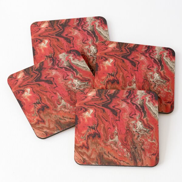 Item preview, "Magma Swirls" Red, black, and white pour painting designed and sold by A. R.  Knowles.