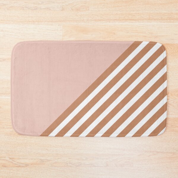 Artikelvorschau, Color Block & Stripes Geometric Print, Pink, Terracotta and White entworfen und verkauft von meggydesigns.