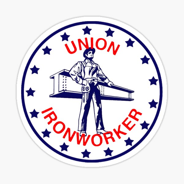 “Union iron workers " Sticker for Sale by 1guy1girl | Redbubble