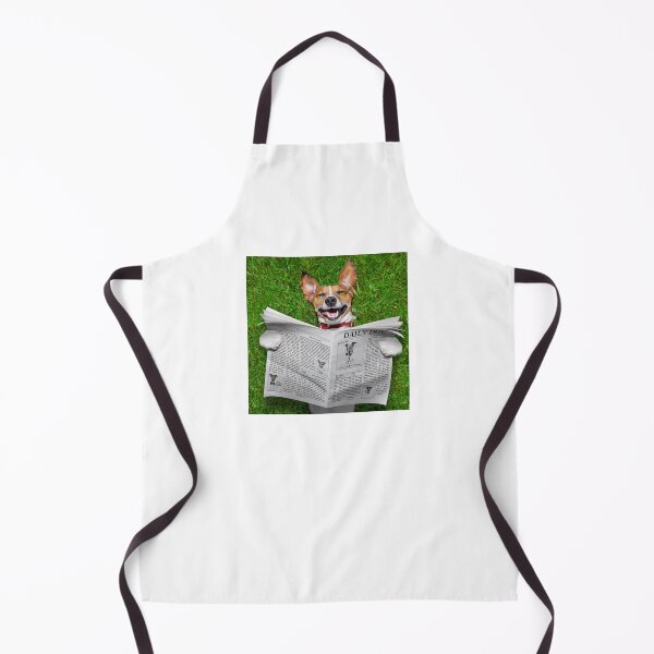 Item preview, dog reading the newspaper lying in the grass designed and sold by JAG2B.