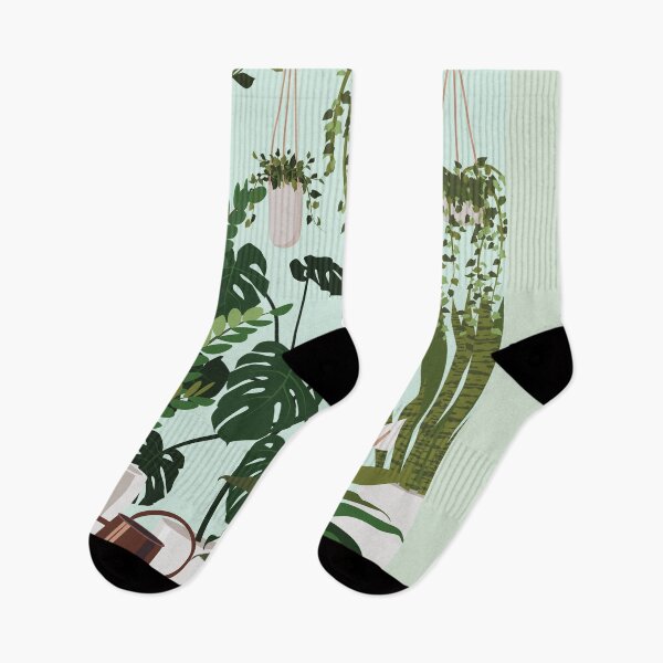Item preview, Plant Lovers House Plant Print A lovely Soft Green Print With Green Hanging Ferns and House Plants  designed and sold by twigandmeadow.