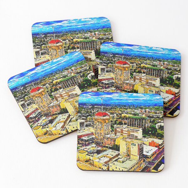 Item preview, Downtown Fresno, California - impressionist painting designed and sold by NickoPrints.