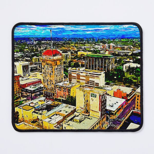 Item preview, Downtown Fresno, California - impressionist painting designed and sold by NickoPrints.