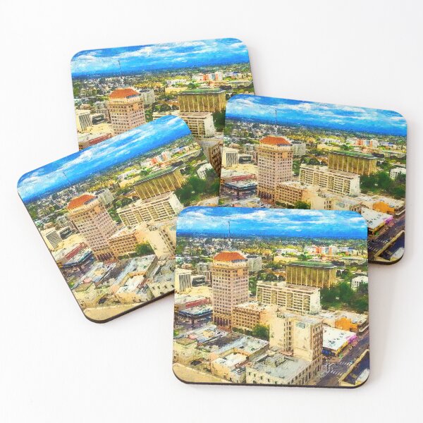 Item preview, Downtown Fresno, California, digital painting designed and sold by NickoPrints.