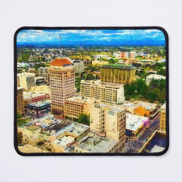 Item preview, Downtown Fresno, California, digital painting designed and sold by NickoPrints.