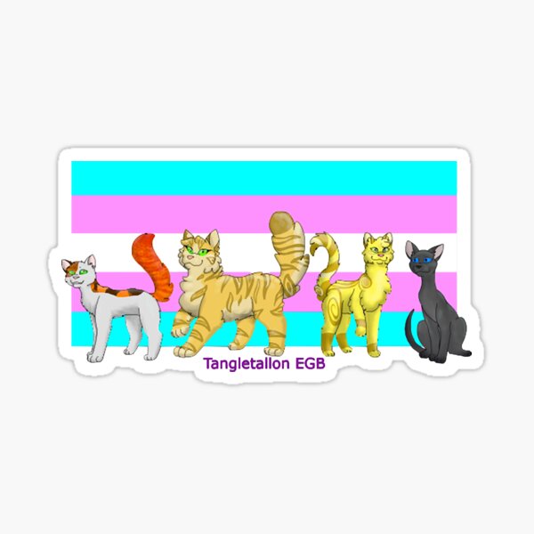 Vista previa del artículo con la obra «Gatos guerreros trans», diseñado y vendido por CharlesFrame.