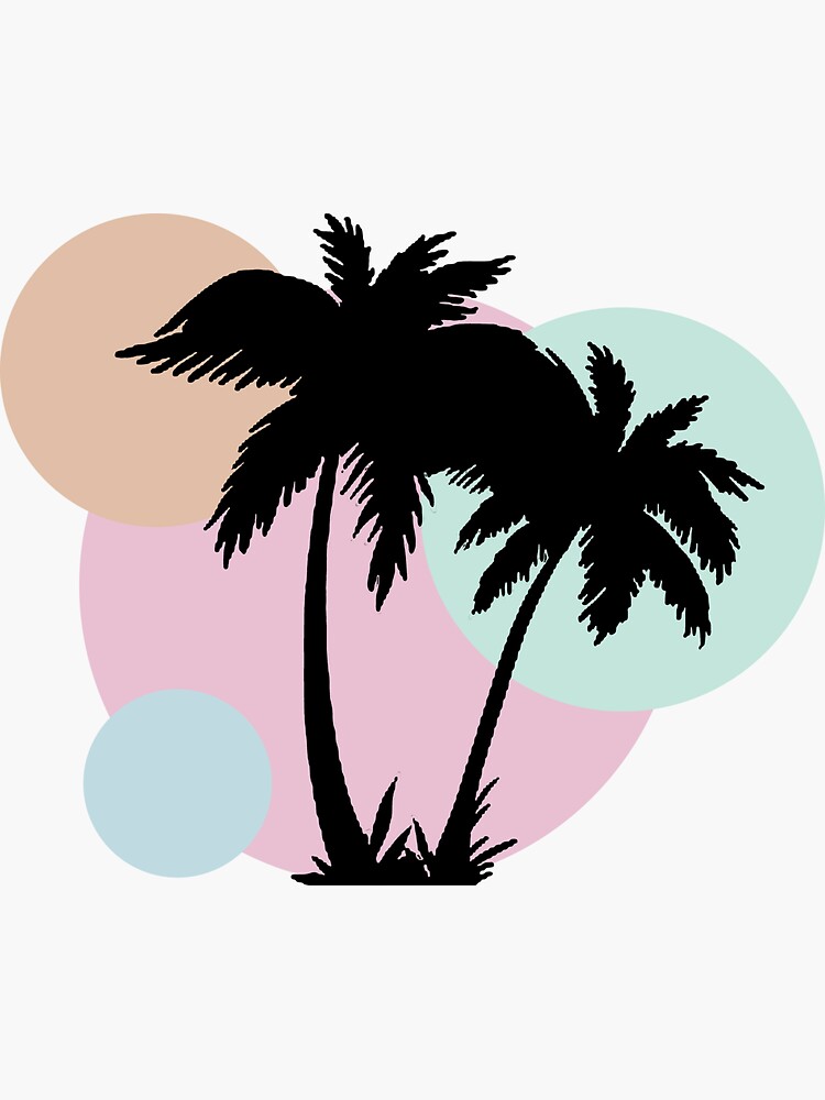 Palm Trees Digital Drawing Sticker for Sale by BrittSombroek