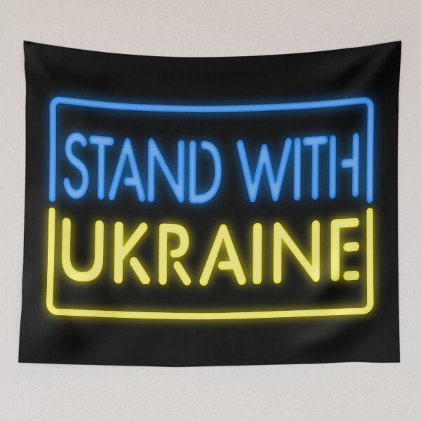 Aperçu de l'œuvre Stand With Ukraine Enseigne Néon créée et vendue par LipstickChick.
