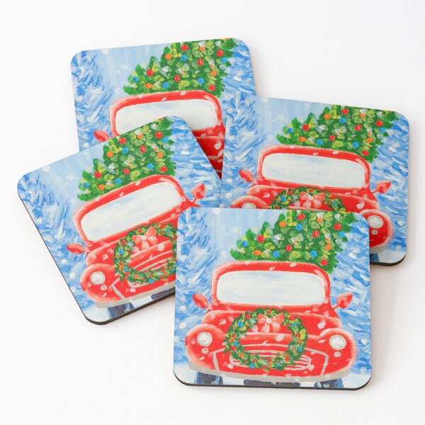 Item preview, Christmas Red Car designed and sold by ArinasFineArt.