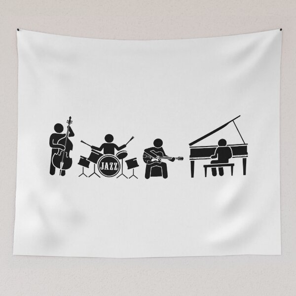 Item preview, PICTO JAZZ QUARTET - JAZZ BAND in PICTOGRAM SILHOUETTES black designed and sold by KoolDsignsMUSIC.