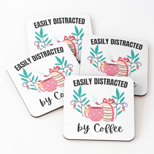 Item preview, Easily Distracted by Coffee designed and sold by theredsharp.