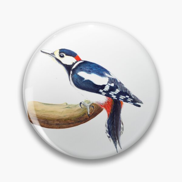 Item preview, Greater Spotted Woodpecker Watercolour Artwork Painting designed and sold by Alison Langridge.