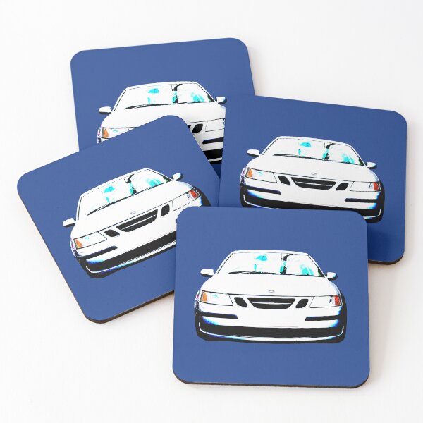 Item preview, Saab 9-3 1st generation classic car high contrast designed and sold by soitwouldseem.