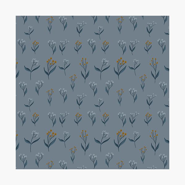 Item preview, pastoral flowers on a gray background designed and sold by Kotoapparat.