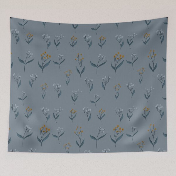 Item preview, pastoral flowers on a gray background designed and sold by Kotoapparat.