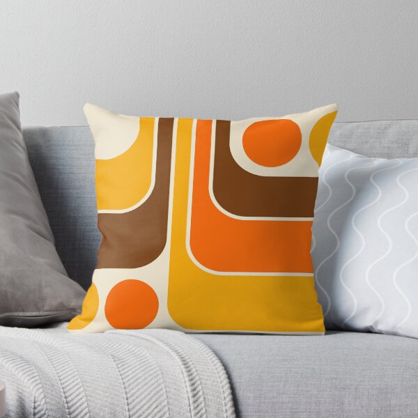 Retro Geometric Design 624 Throw Pillow