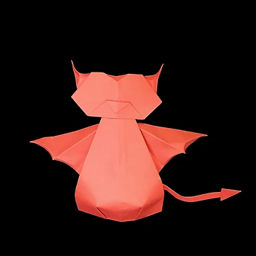 Artwork thumbnail, origami devil cat by Meo Design