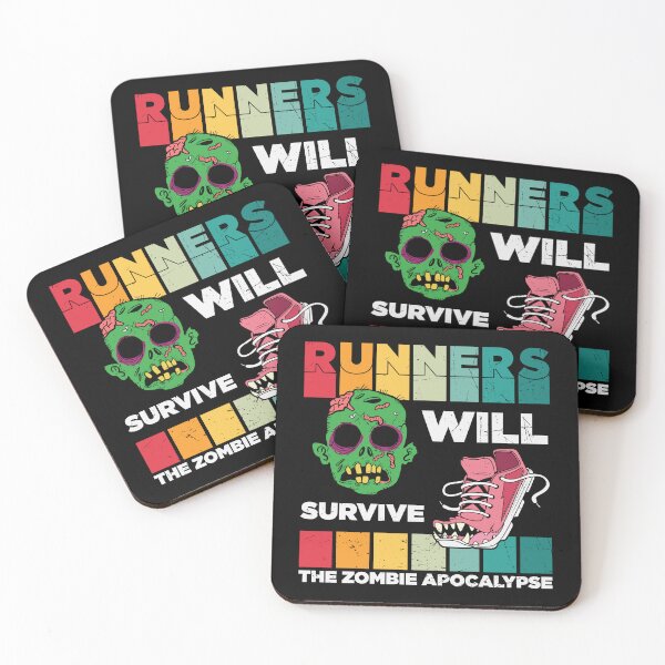 Item preview, Runners Will Survive The Zombie Apocalypse | Funny Retro Running designed and sold by KrisSidDesigns.