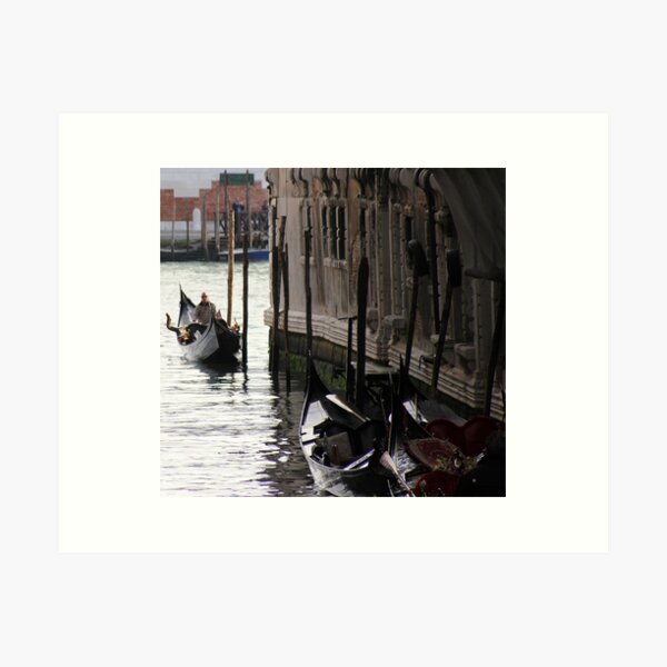 Gondolier, Venice, Italy Art Print