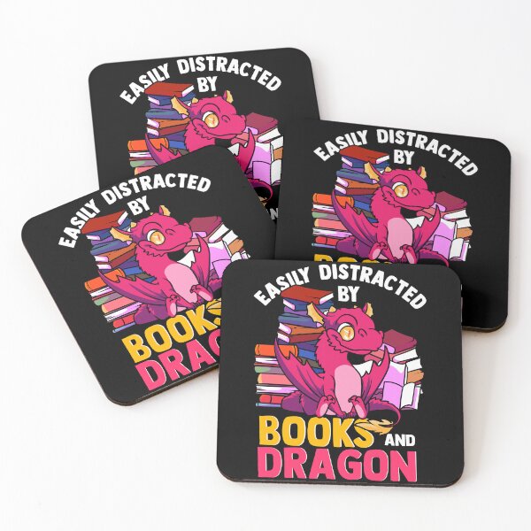Item preview, Easily Distracted by Books and Dragon Bookaholic designed and sold by Hananiah Merch.
