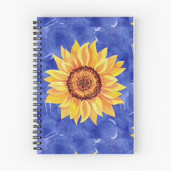 Item preview, Impresión gráfica de fondo de acuarela azul girasol ucraniano (impresión de recaudación de fondos) designed and sold by elevated-aura.