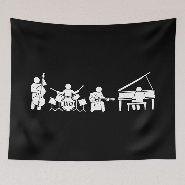 Item preview, PICTO JAZZ QUARTET - JAZZ BAND in PICTOGRAM SILHOUETTES white designed and sold by KoolDsignsMUSIC.