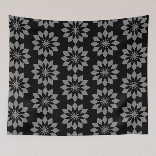 Item preview, Black and grey Geometric floral mandala design designed and sold by Colorfulandfun.