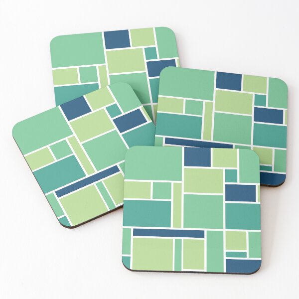 Item preview, Geometric Green & Blue Abstract designed and sold by PeachyLitchi.