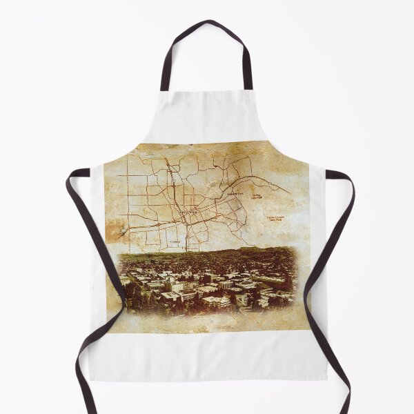 Item preview, Santa Rosa, California - map and panorama on old paper designed and sold by NickoPrints.