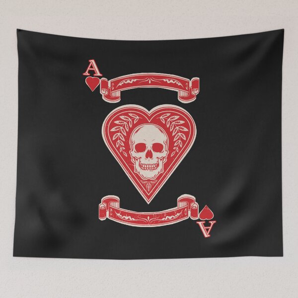 Item preview, Ace of Hearts Skull Heavy Metal Gothic Rock Lover Biker Gift designed and sold by zicutza.