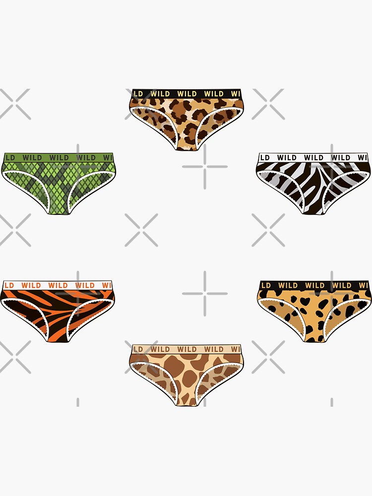 Animal Print Leopard Zebra Cheetah Snake Tiger and Giraffe Panties Sticker  for Sale by hixonhouse