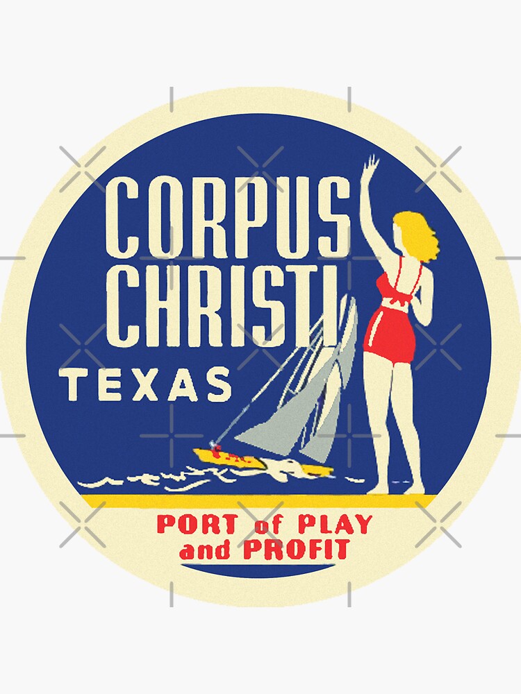 "Corpus Christi Texas Vintage Travel Decal" Sticker for Sale by hilda74