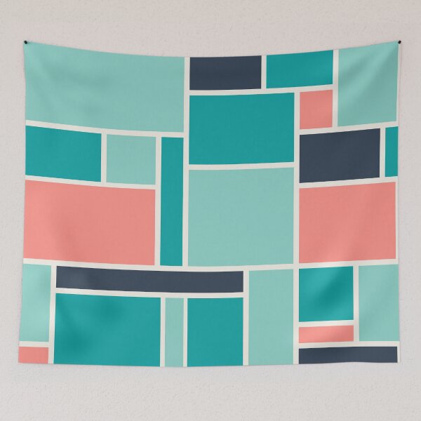 Item preview, Geometric Blue & Pink Abstract designed and sold by PeachyLitchi.