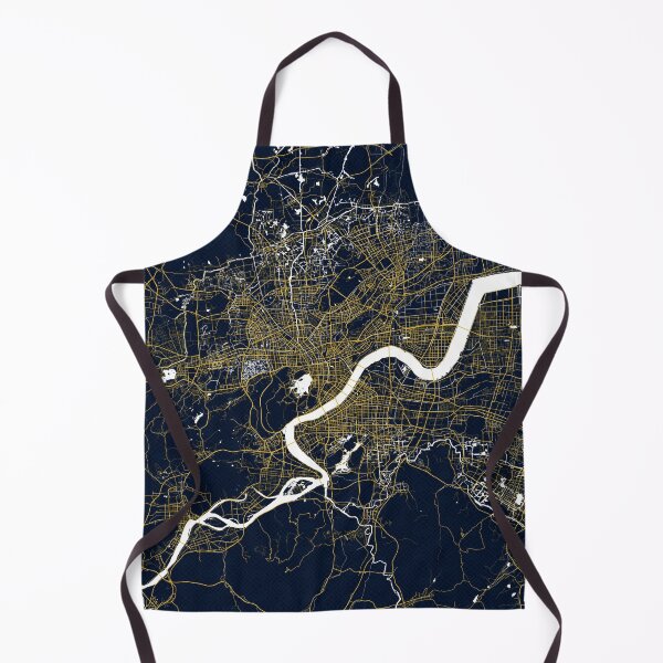 Item preview, Hangzhou City Map of Zhejiang, China - Gold Art Deco designed and sold by deMAP.