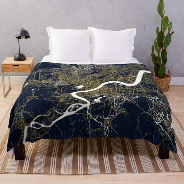 Item preview, Hangzhou City Map of Zhejiang, China - Gold Art Deco designed and sold by deMAP.