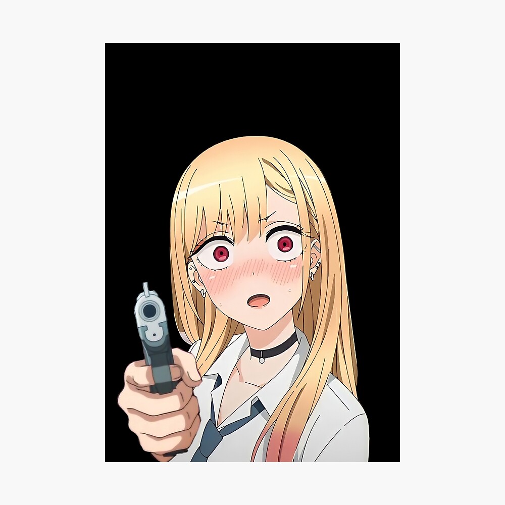 Kitagawa Marin holds a gun Meme