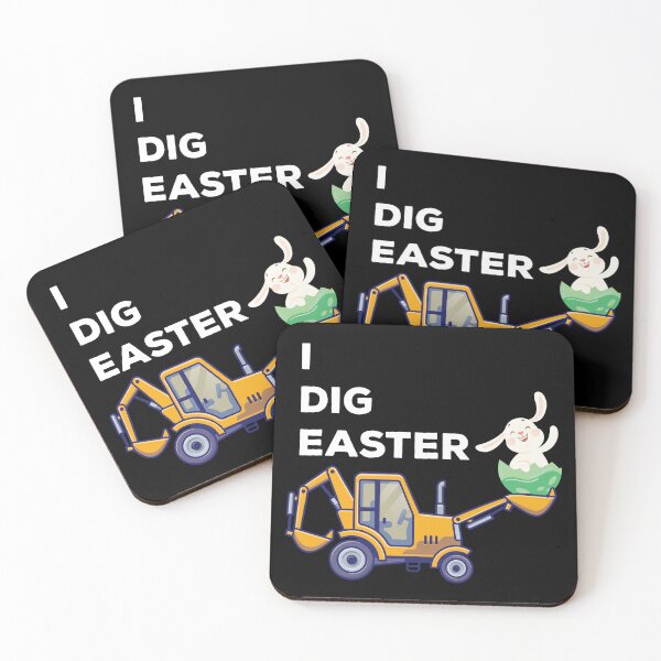 Item preview, Kids I Dig Easter Bunny Rabbit Funny Eggs and Tractor  designed and sold by TheMattDesigns.