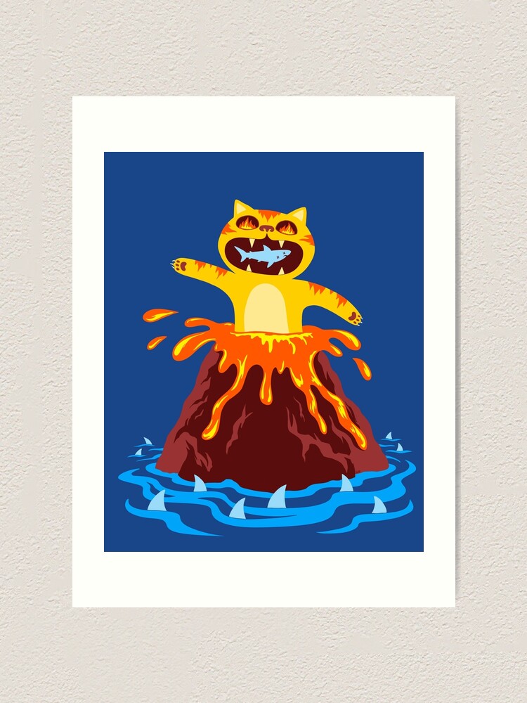 Alternate view of Volcano Cat Art Print