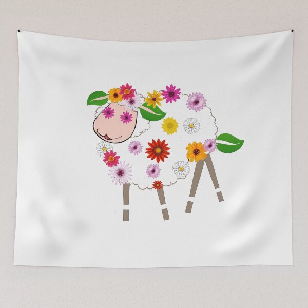 Item preview, flowery sheep  designed and sold by Photorebelle.
