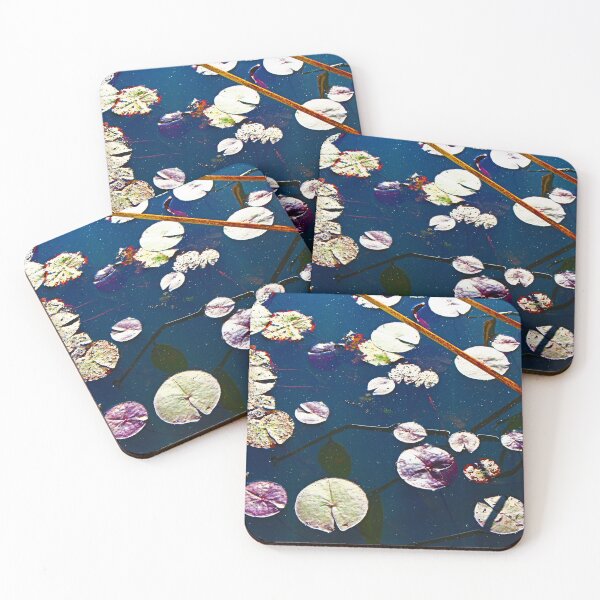 Item preview, Blue Water Lily Pond Abstract Art designed and sold by NatureGo.