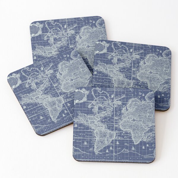 Item preview, Map of the World Vintage Blueprint designed and sold by ind3finite.