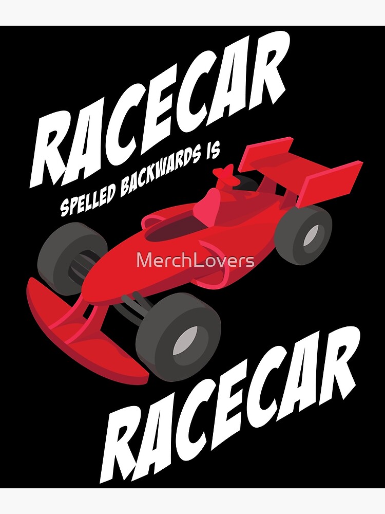 "RaceCar Spelled Backwards Is RaceCar Palindromes For Kids" Poster by