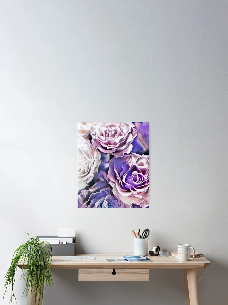 Thumbnail 2 of 3, Poster, Pastel Roses designed and sold by HappyLifeCreate.