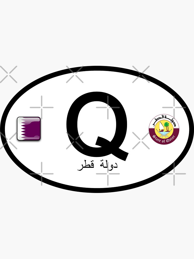 Qatar country code vehicle registration &quot; Sticker for Sale by 
