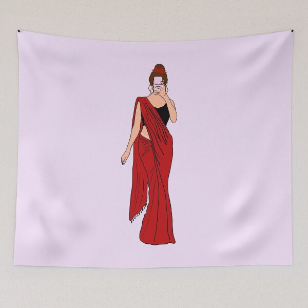 Item preview, Desi girl in saree designed and sold by Mermaidssparkle.