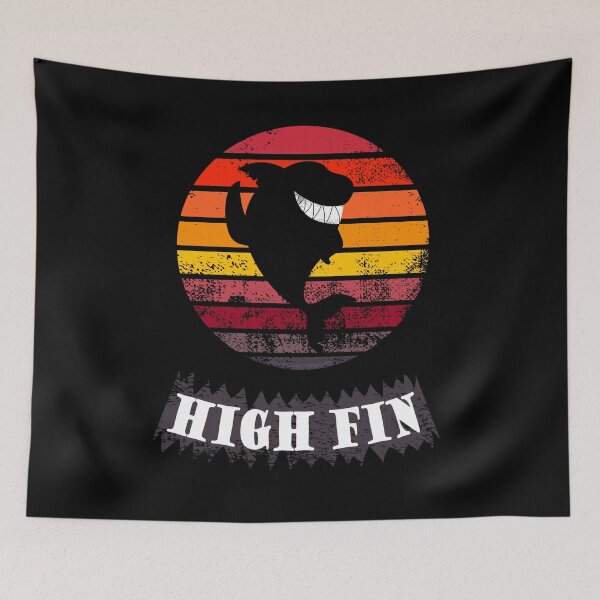 Item preview, Shark High Five or in this case: HAI FIN! (Vintage Sunset Version / English) designed and sold by GiborDesign.