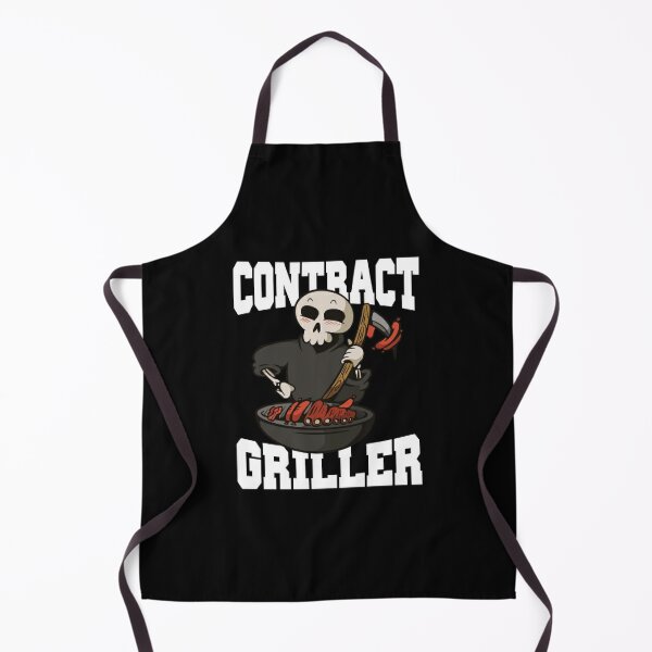 Skull Chef Funny Aprons Kitchen Cooking Apron BBQ Grill Gift for Dad Men Women